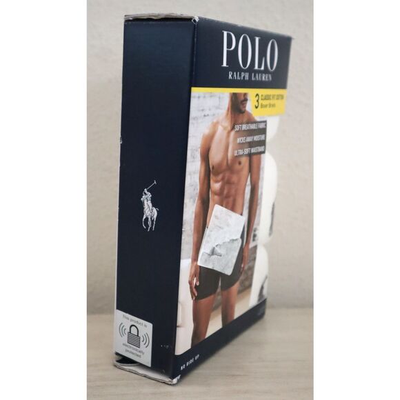 Polo Ralph Lauren NCBBP3-WHD Men's Sz L White Classic Cotton Boxer Briefs 3-Pk - Picture 3 of 6